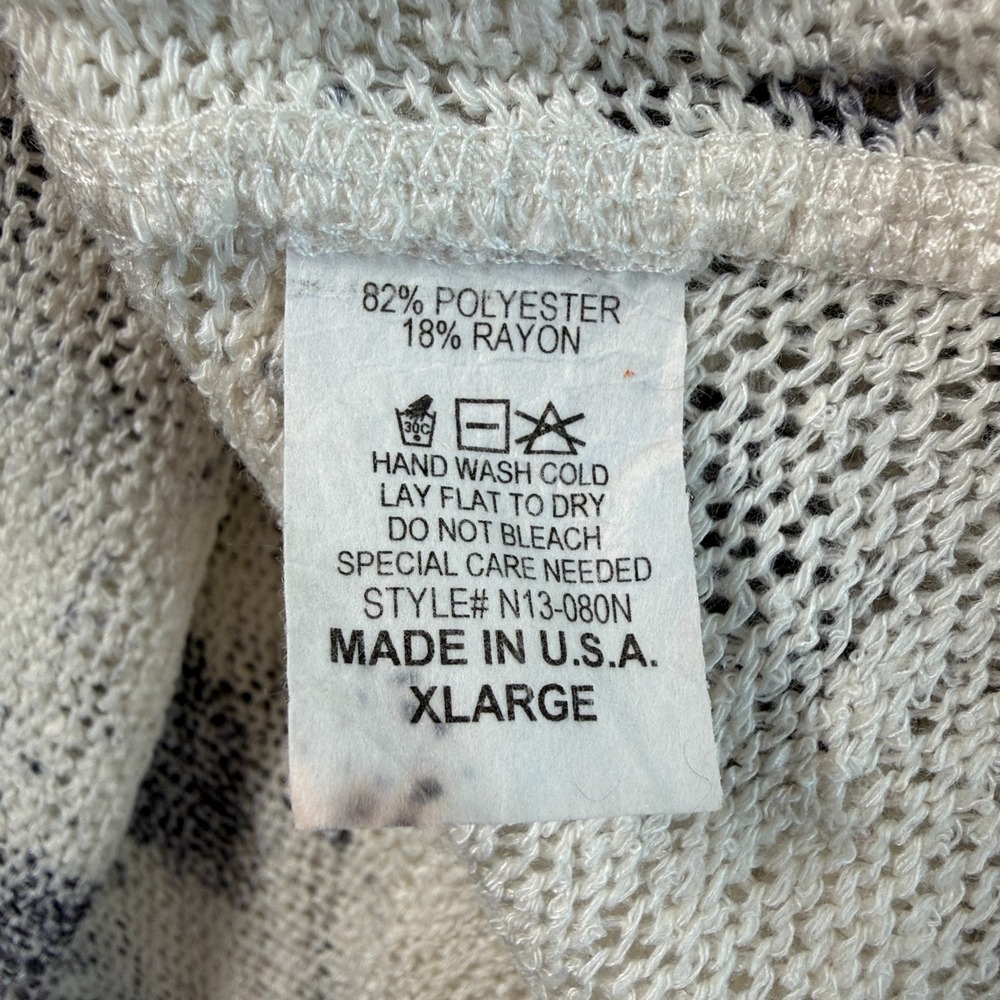 Nally and Millie Splatter Print Knit Sweater Sz XL Black Cream Oversized Grunge - Picture 7 of 7